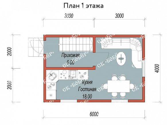 Сруб из бруса 4х6. фото